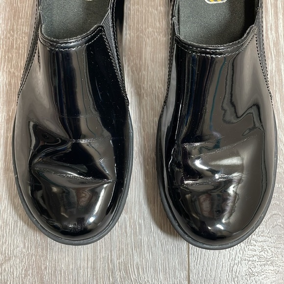 Clarks Grasp Chime Clogs Black Patent Slip Resistant Work Shoes 8M - Picture 5 of 15